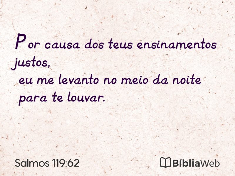 Salmos 119:62 em imagem para compartilhar