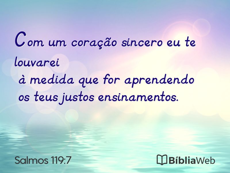 Salmos 119:7 em imagem para compartilhar