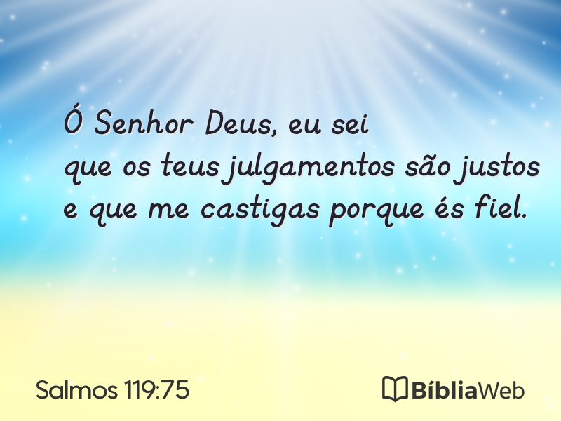 Salmos 119:75 em imagem para compartilhar