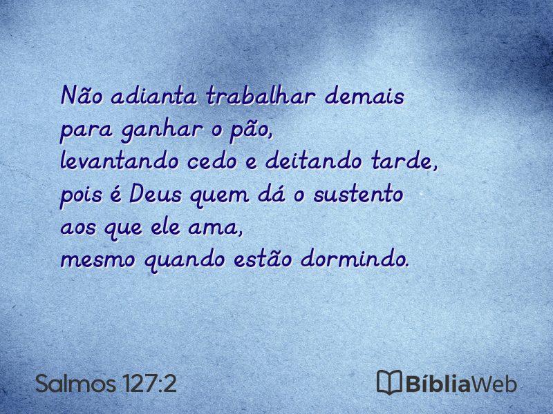 Salmos 127:2 em imagem para compartilhar