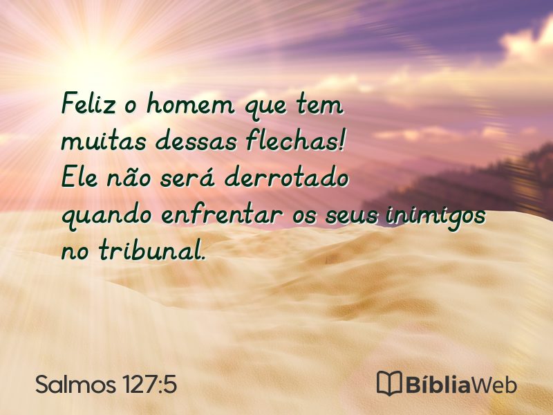 Salmos 127:5 em imagem para compartilhar