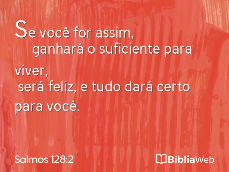 Salmos 128:2 em imagem para compartilhar