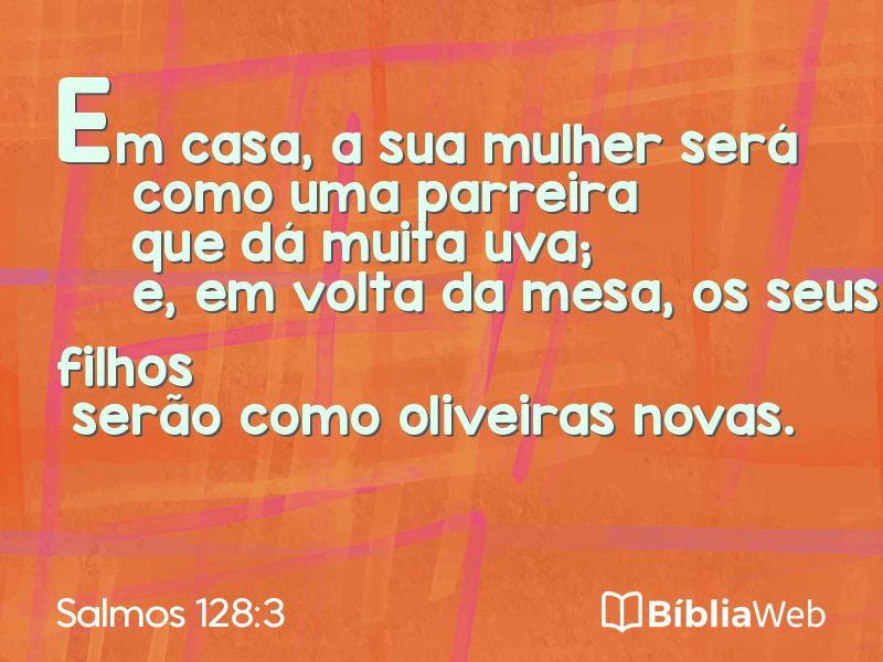 Salmos 128:3 em imagem para compartilhar