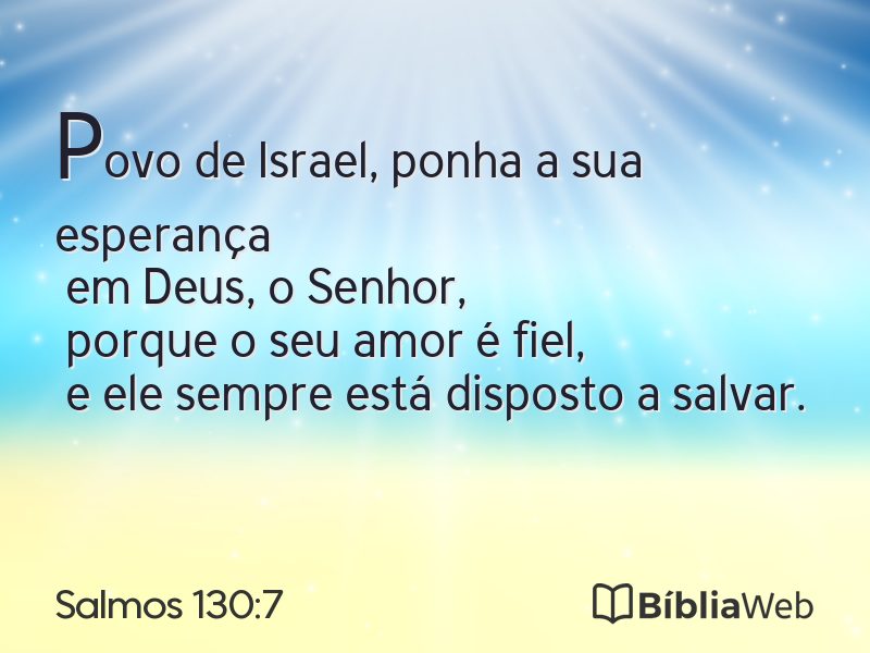 Salmos 130:7 em imagem para compartilhar
