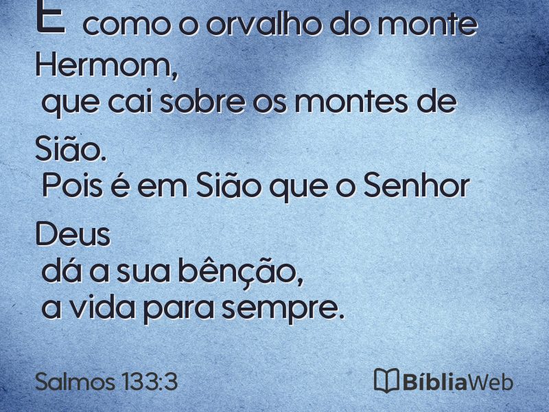 Salmos 133:3 em imagem para compartilhar