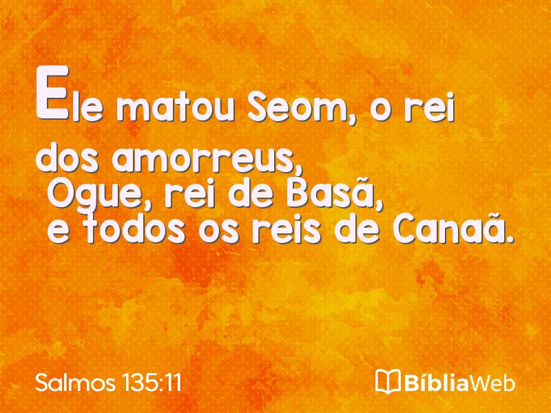 Salmos 135:11 em imagem para compartilhar
