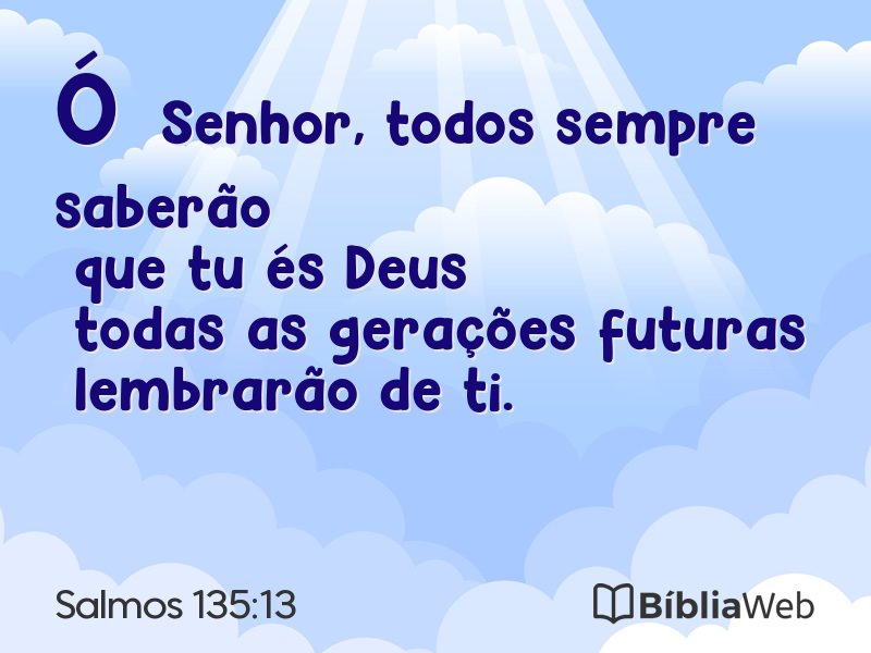 Salmos 135:13 em imagem para compartilhar