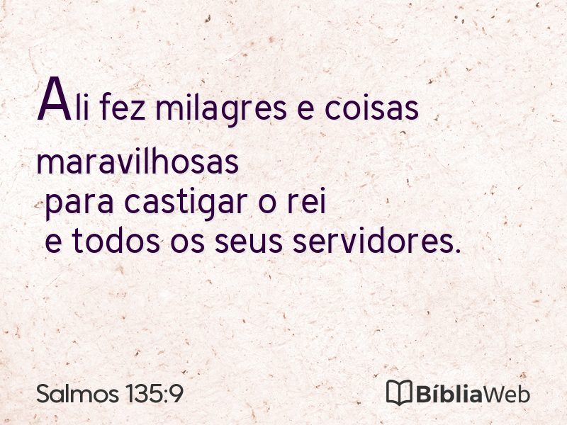 Salmos 135:9 em imagem para compartilhar