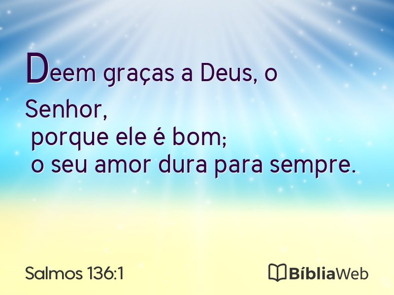 Salmos 136:1 em imagem para compartilhar