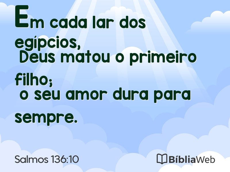 Salmos 136:10 em imagem para compartilhar