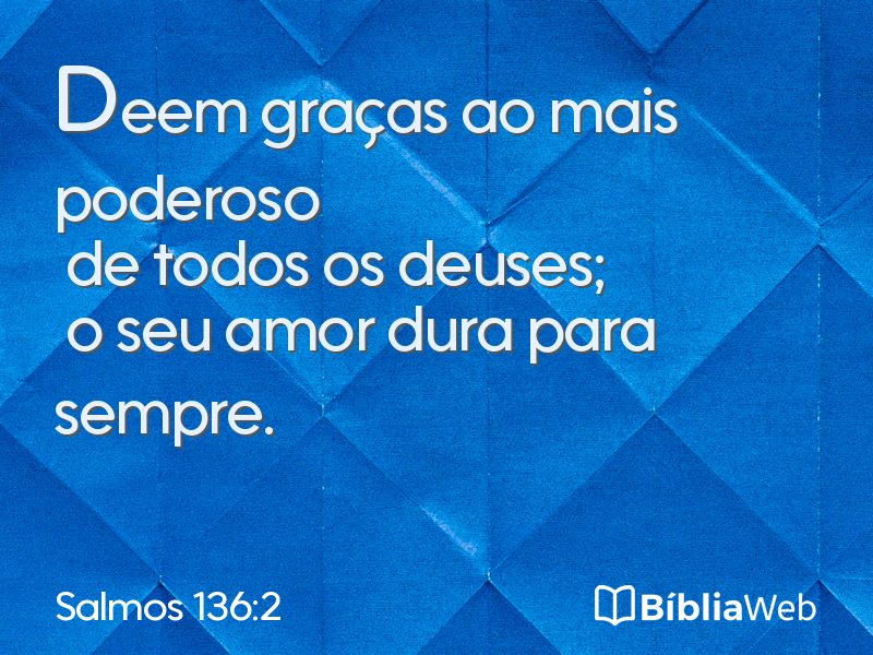 Salmos 136:2 em imagem para compartilhar