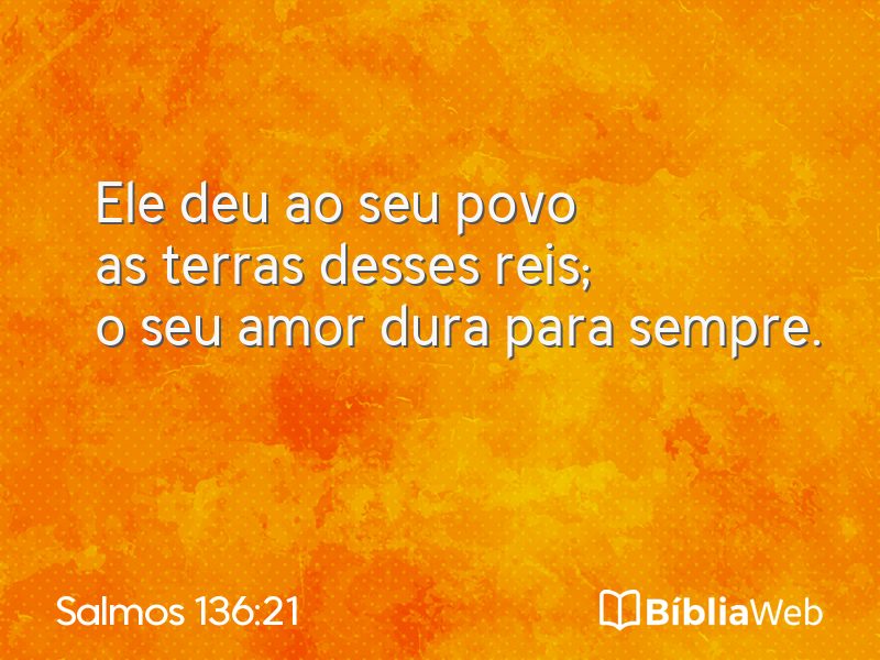 Salmos 136:21 em imagem para compartilhar