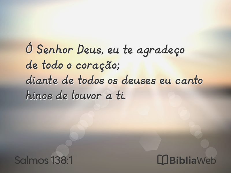Salmos 138:1 em imagem para compartilhar