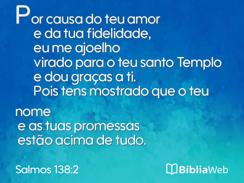 Salmos 138:2 em imagem para compartilhar