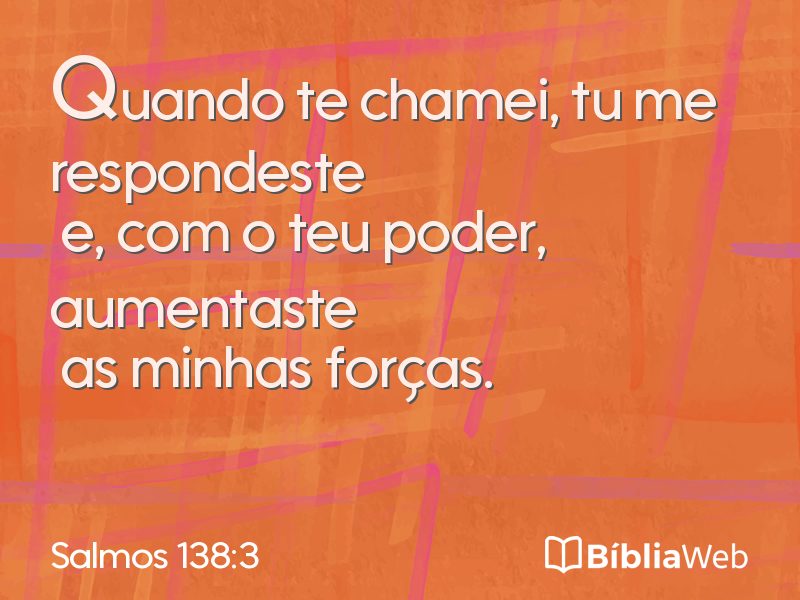 Salmos 138:3 em imagem para compartilhar