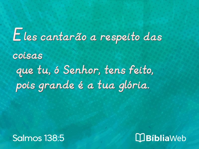 Salmos 138:5 em imagem para compartilhar