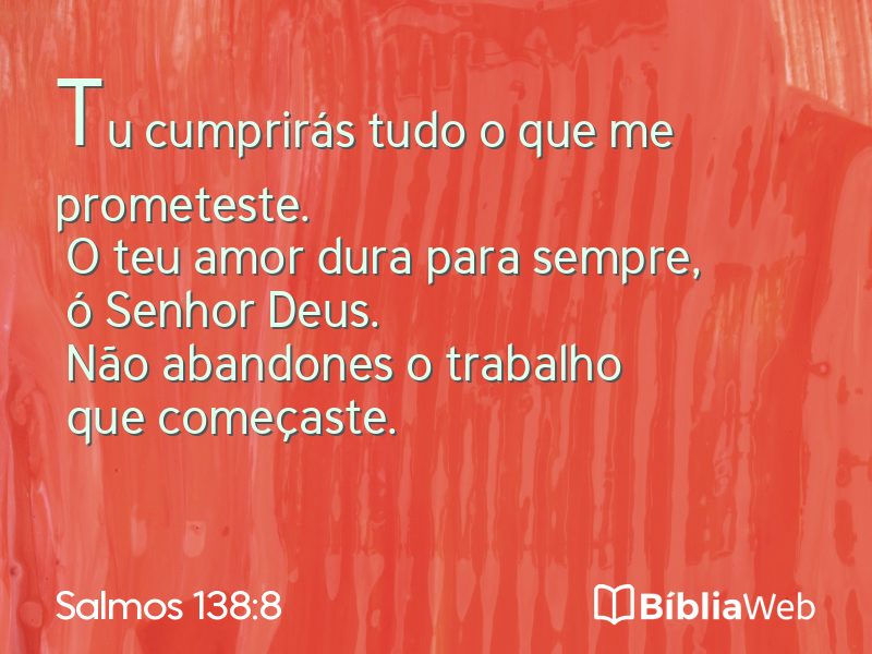 Salmos 138:8 em imagem para compartilhar