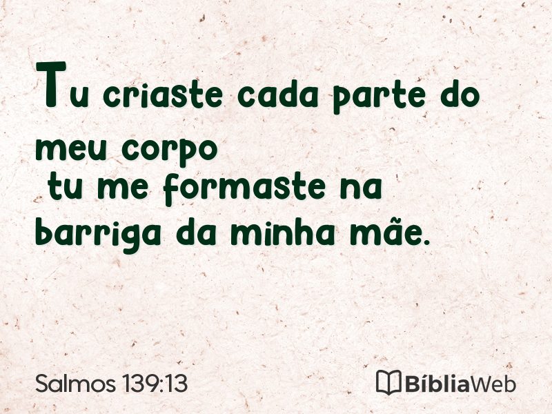 Salmos 139:13 em imagem para compartilhar
