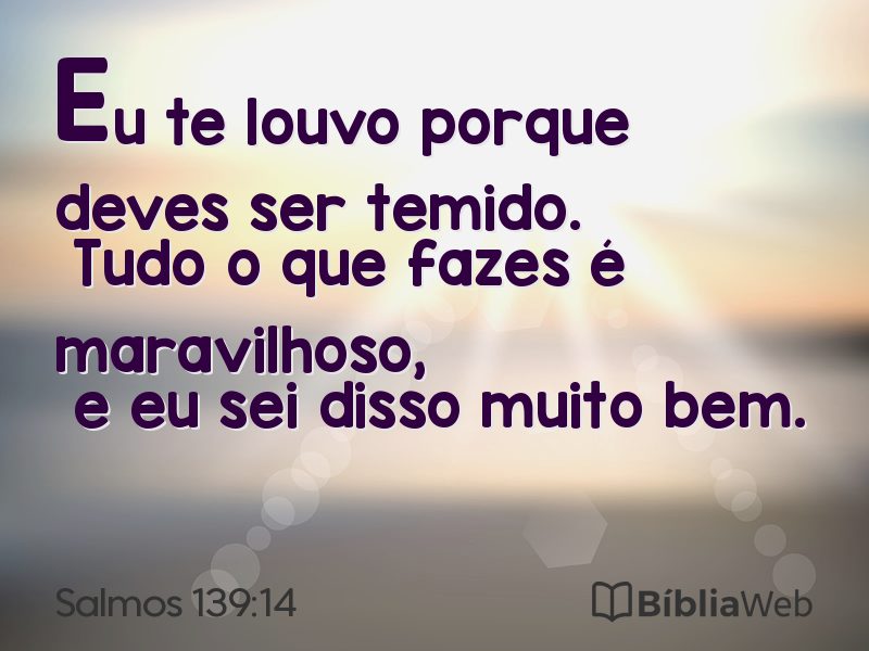 Salmos 139:14 em imagem para compartilhar