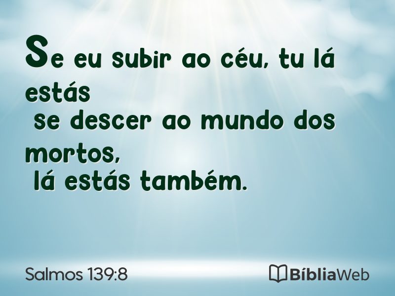 Salmos 139:8 em imagem para compartilhar