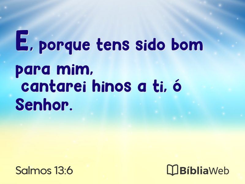 Salmos 13:6 em imagem para compartilhar