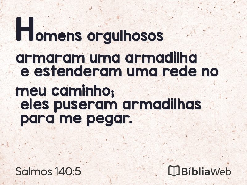 Salmos 140:5 em imagem para compartilhar