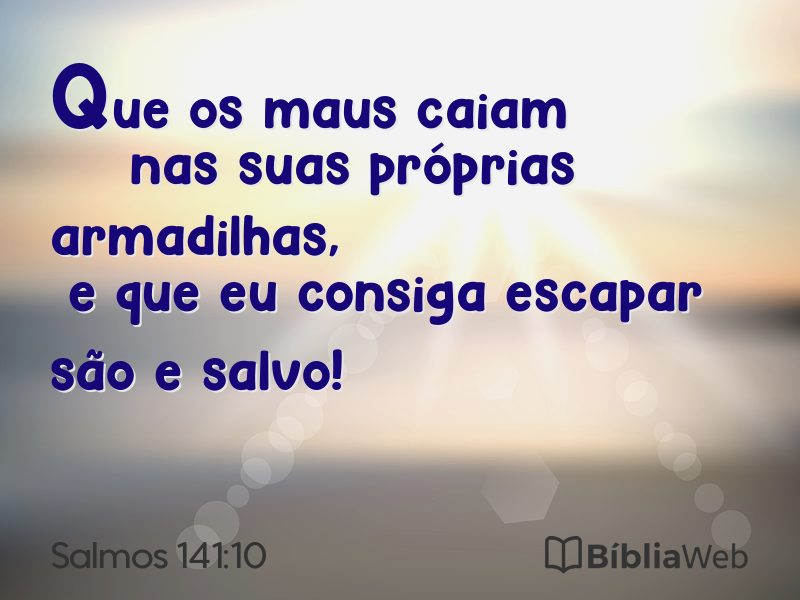 Salmos 141:10 em imagem para compartilhar