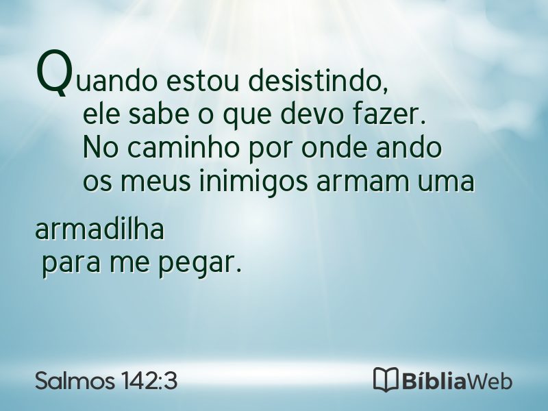 Salmos 142:3 em imagem para compartilhar