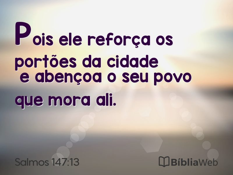 Salmos 147:13 em imagem para compartilhar