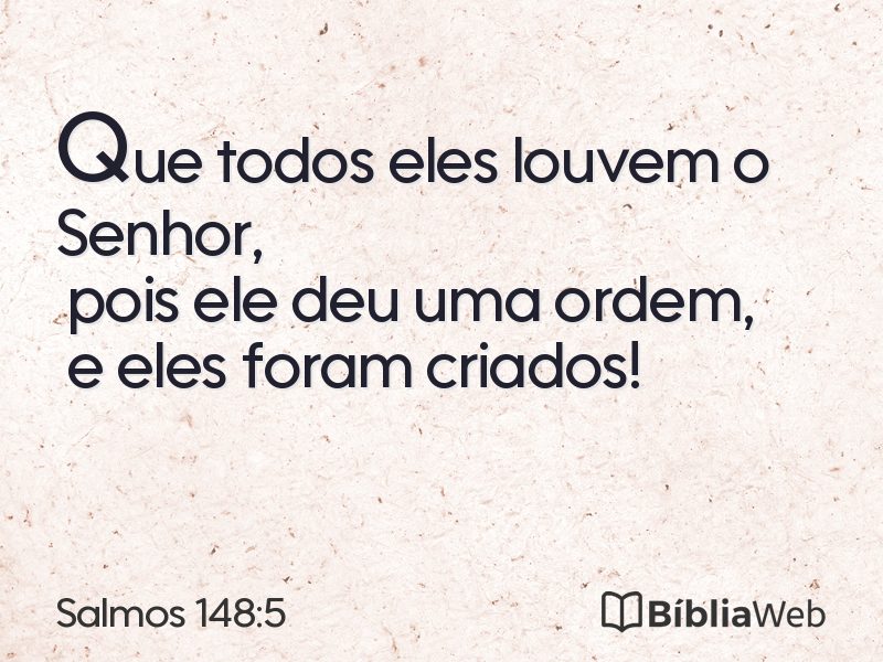 Salmos 148:5 em imagem para compartilhar