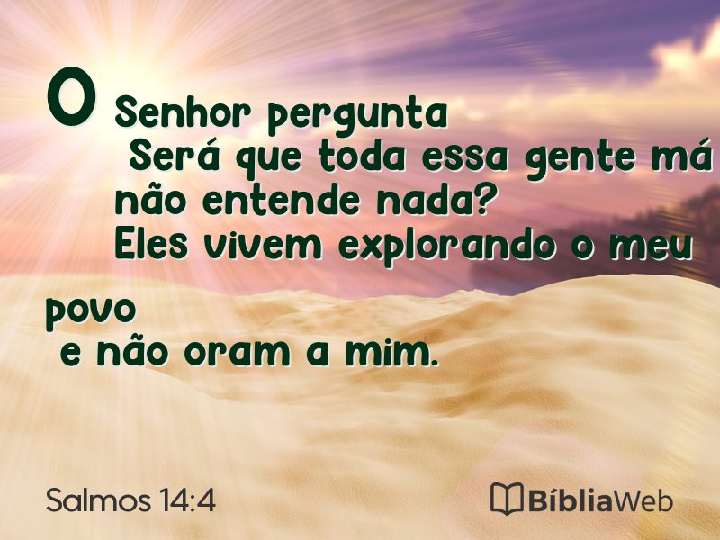 Salmos 14:4 em imagem para compartilhar