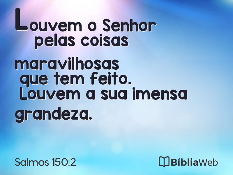 Salmos 150:2 em imagem para compartilhar