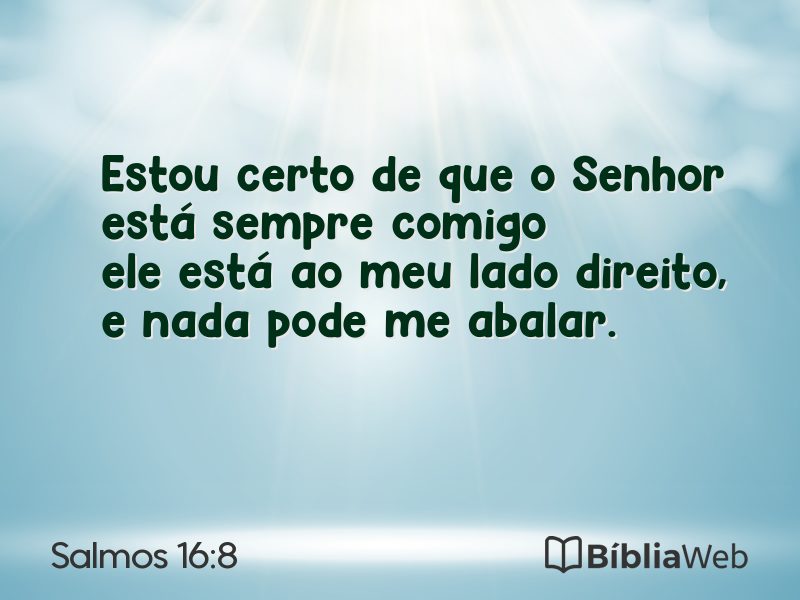 Salmos 16:8 em imagem para compartilhar