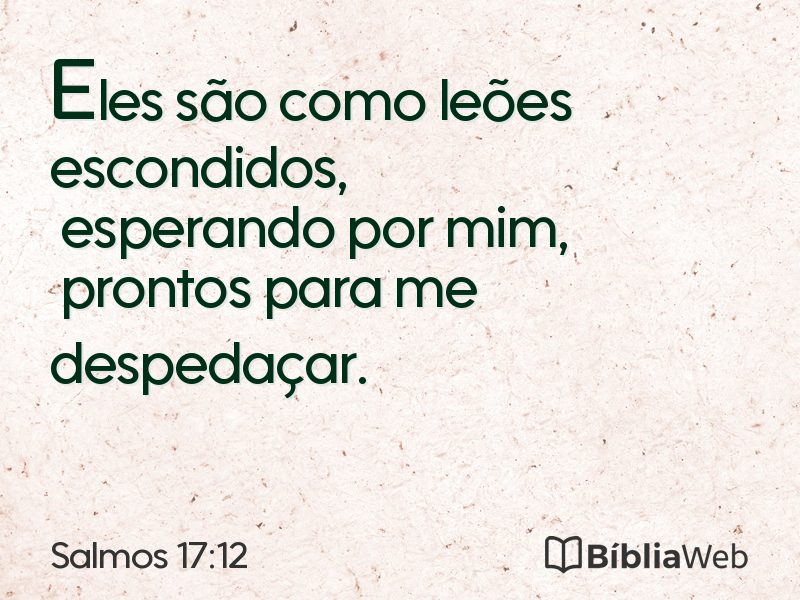 Salmos 17:12 em imagem para compartilhar