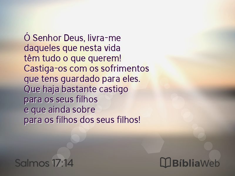 Salmos 17:14 em imagem para compartilhar