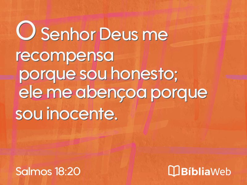 Salmos 18:20 em imagem para compartilhar