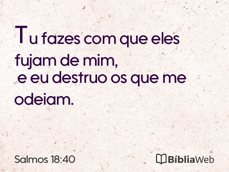 Salmos 18:40 em imagem para compartilhar