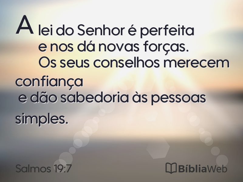 Salmos 19:7 em imagem para compartilhar
