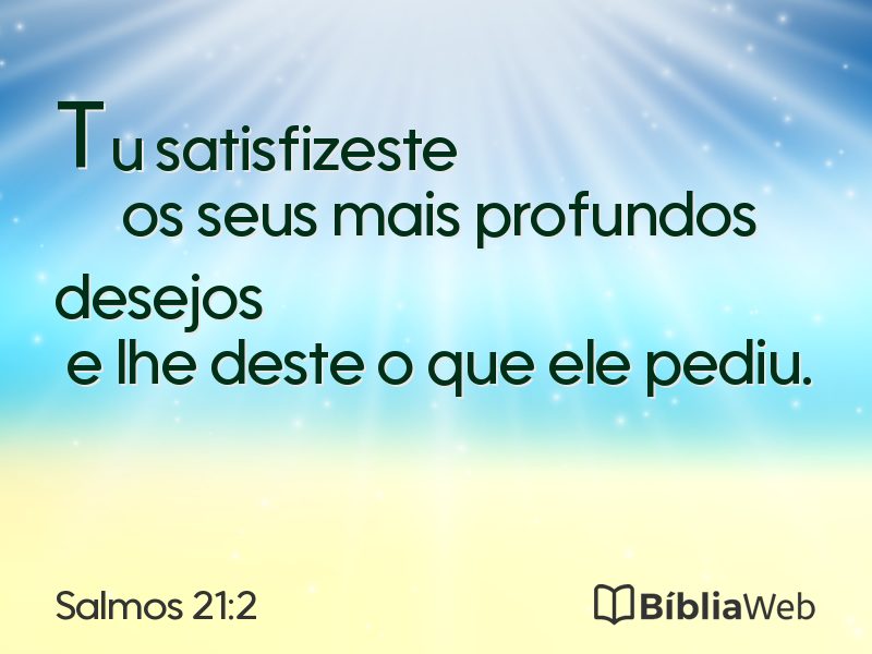 Salmos 21:2 em imagem para compartilhar