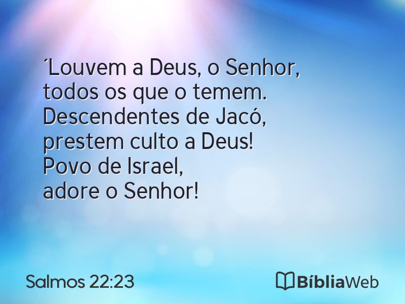 Salmos 22:23 em imagem para compartilhar
