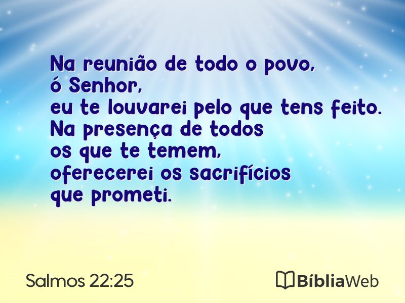 Salmos 22:25 em imagem para compartilhar