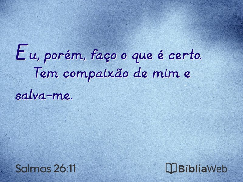 Salmos 26:11 em imagem para compartilhar