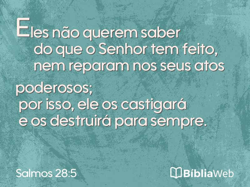 Salmos 28:5 em imagem para compartilhar