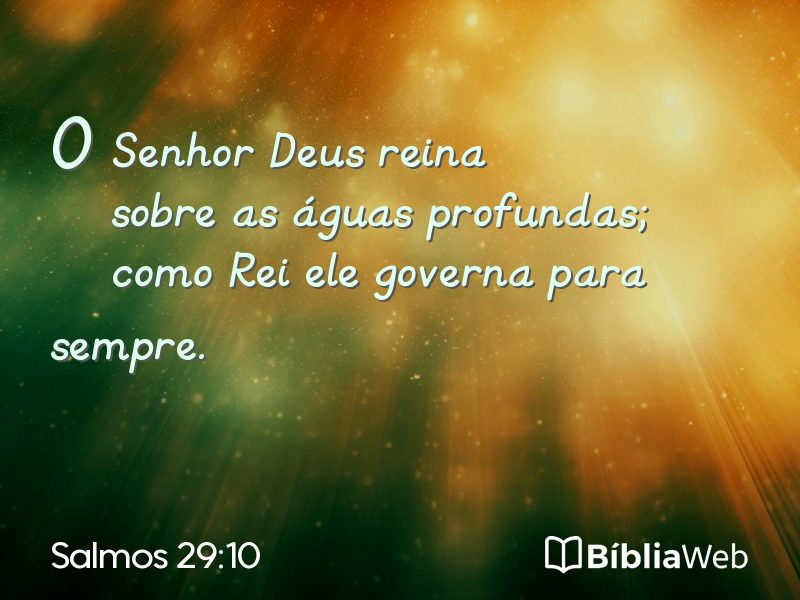 Salmos 29:10 em imagem para compartilhar