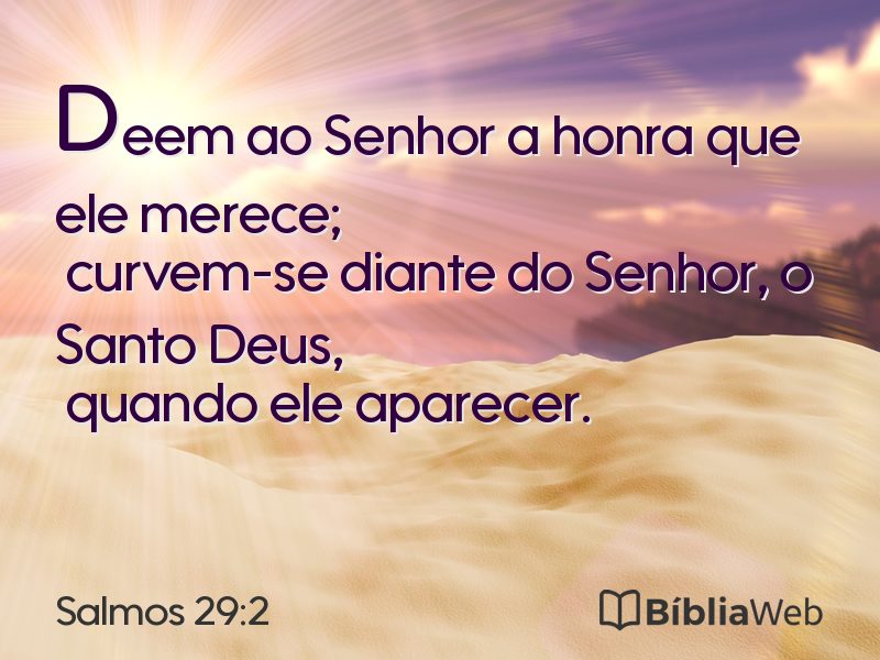 Salmos 29:2 em imagem para compartilhar