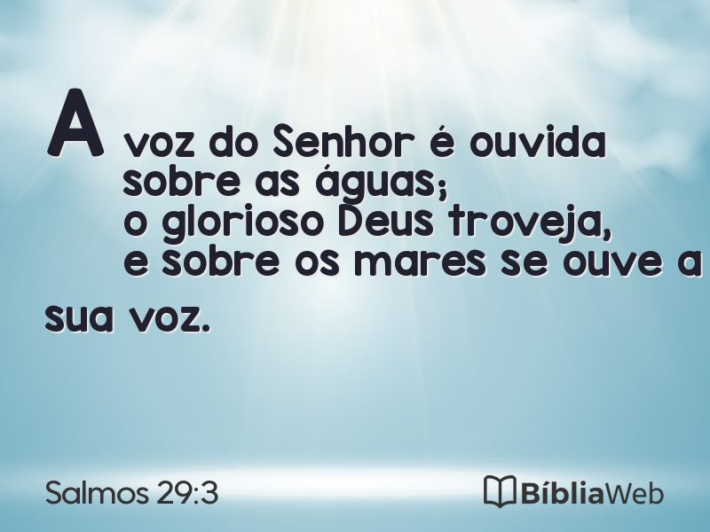 Salmos 29:3 em imagem para compartilhar