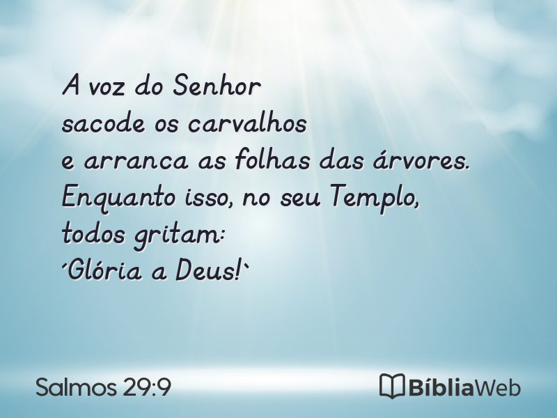 Salmos 29:9 em imagem para compartilhar
