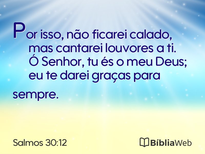 Salmos 30:12 em imagem para compartilhar