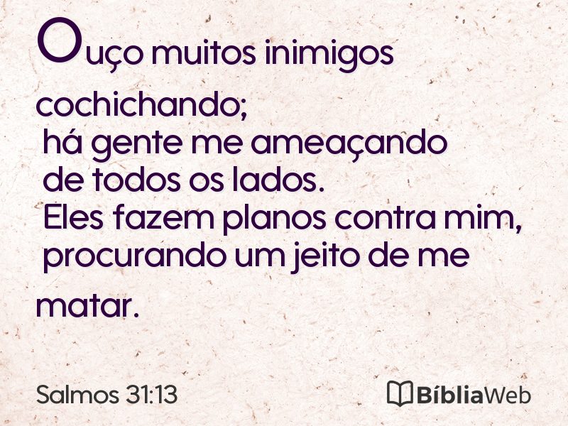 Salmos 31:13 em imagem para compartilhar