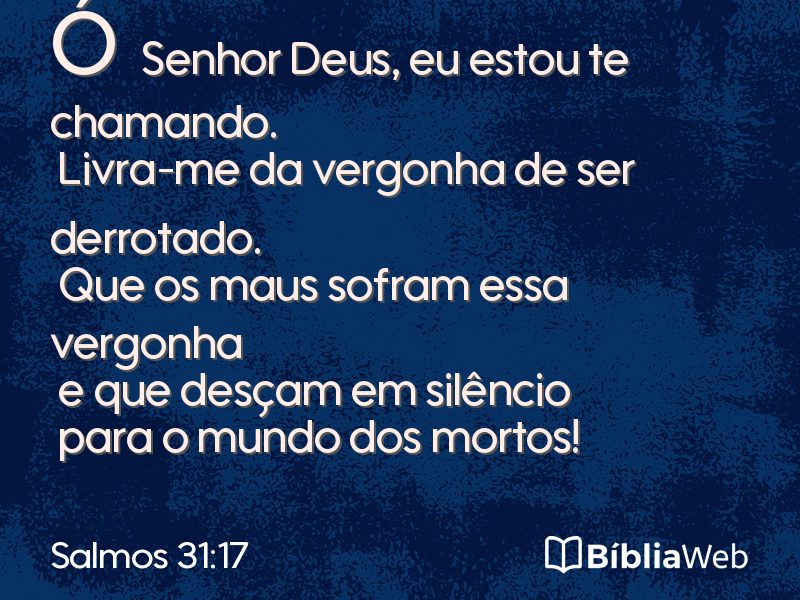 Salmos 31:17 em imagem para compartilhar